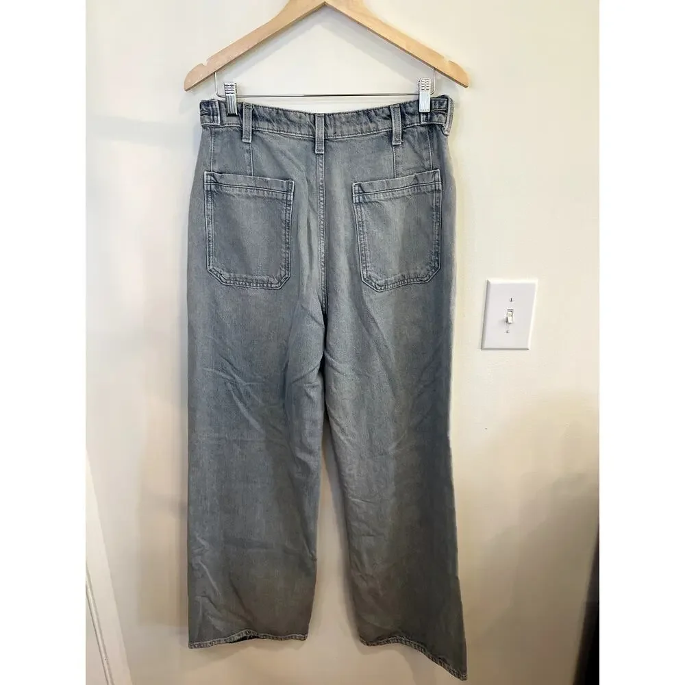 Free People We The Free Wide Leg Utility Jeans Women’s 29 Light Wash Denim